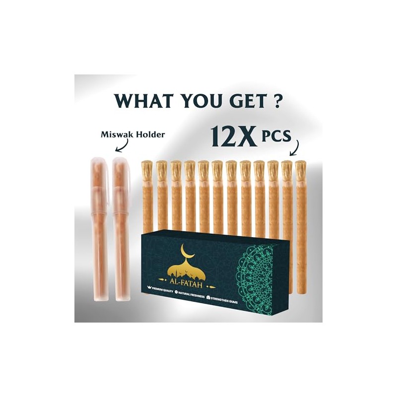 Al Fatah Sewak Miswak (cepillo de dientes natural tradicional) (paquete