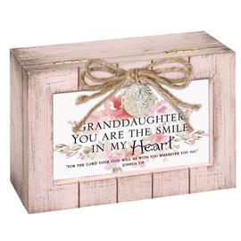 Cottage Garden Granddaughter Smile In My Heart Blush Pink Locket Petite Music Box Plays Amazing Grace