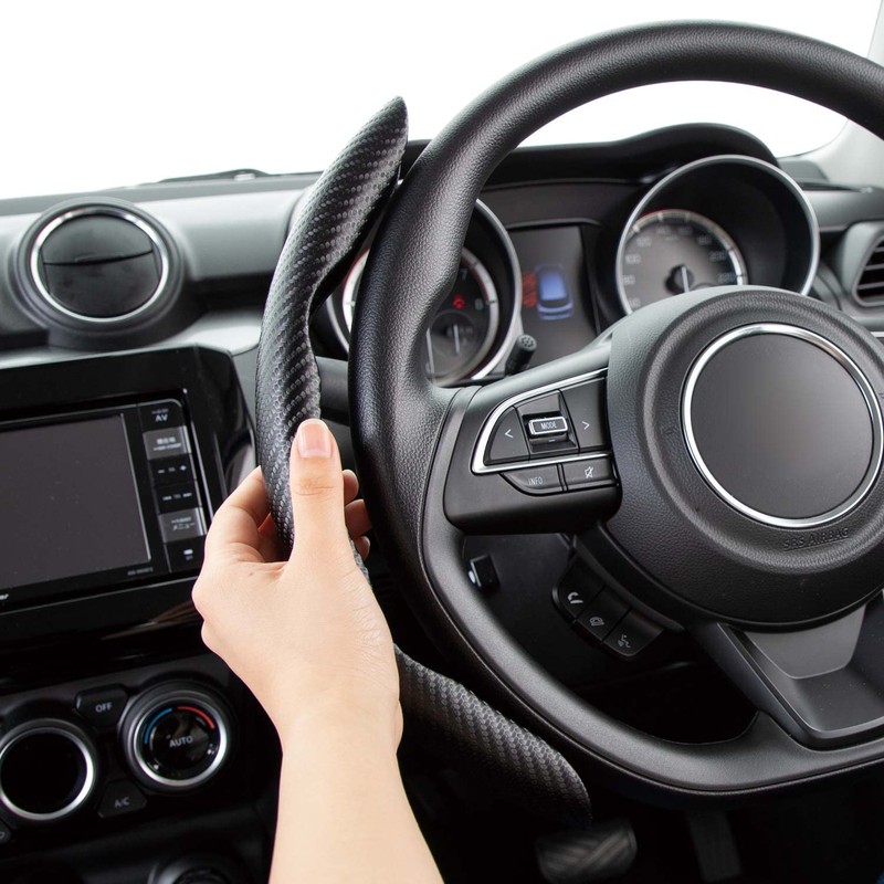 Bonform 6996-15BK Steering Wheel Cover, Quick Carbon, Easy Installation, Non-Slip