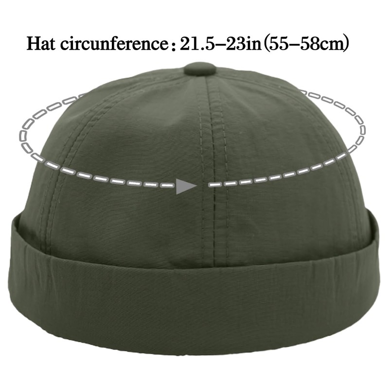 Rumnoke Quick Dry Docker Caps for Men Brimless Cap Sailor