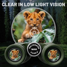 OPTIVORA 16x53 Binoculars for Adults High Powered with BAK4 Lens Can be Used as Binoculars for Bird Watching,Stargazing or Hunting.Package Also Includes Smartphone Adapter and Compass, etc