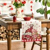 Niviy Valentines Gnome Table Runner 13 x 48 Inch, Plaid