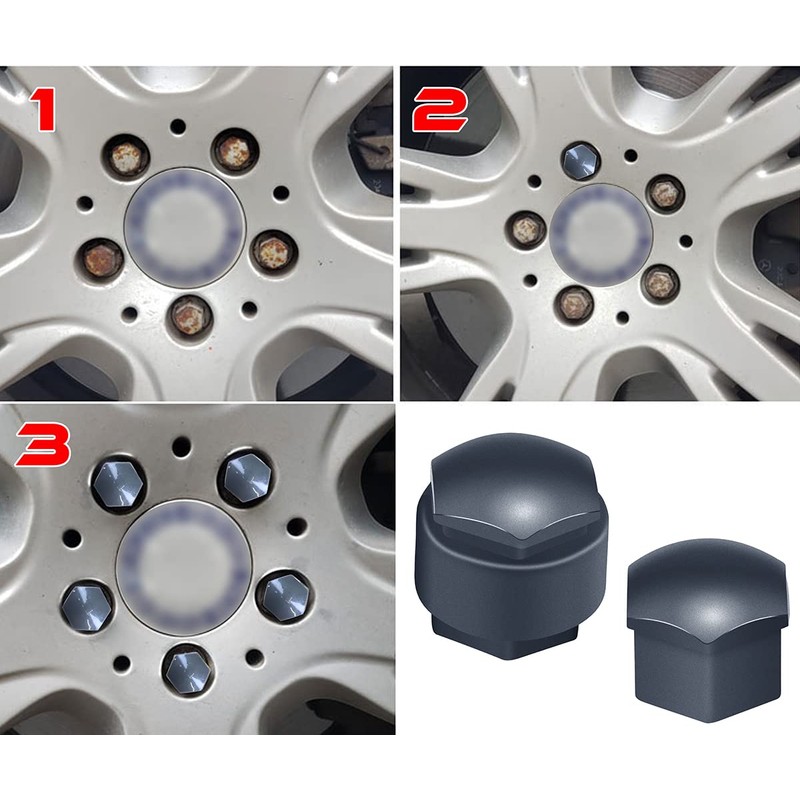 ciciment 20pcs Wheel Nut Caps Covers Include 4pcs locking bolts