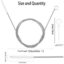 Pack of 4 Fridge Drain Cleaning Sunroof Drain Cleaning, 155 cm Sliding Roof Cleaning Brush Narrow Drain Brush Hose Brush for Pipes with Narrow Drain Hole