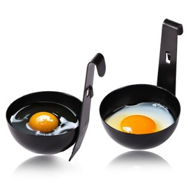 Gosknor 2pcs Stainless Steel Hanging Egg Poacher, 4.13x2.83 Inch Hanging Poached Egg Cups Kitchen Cooking Tool for Making Yummy Breakfast or Instant Noodle Dishes