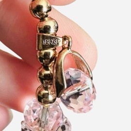 Wholesale Lot 10 Bracelets 18K GP Rose Gold Pink Crystals Stretch Resale Vendor