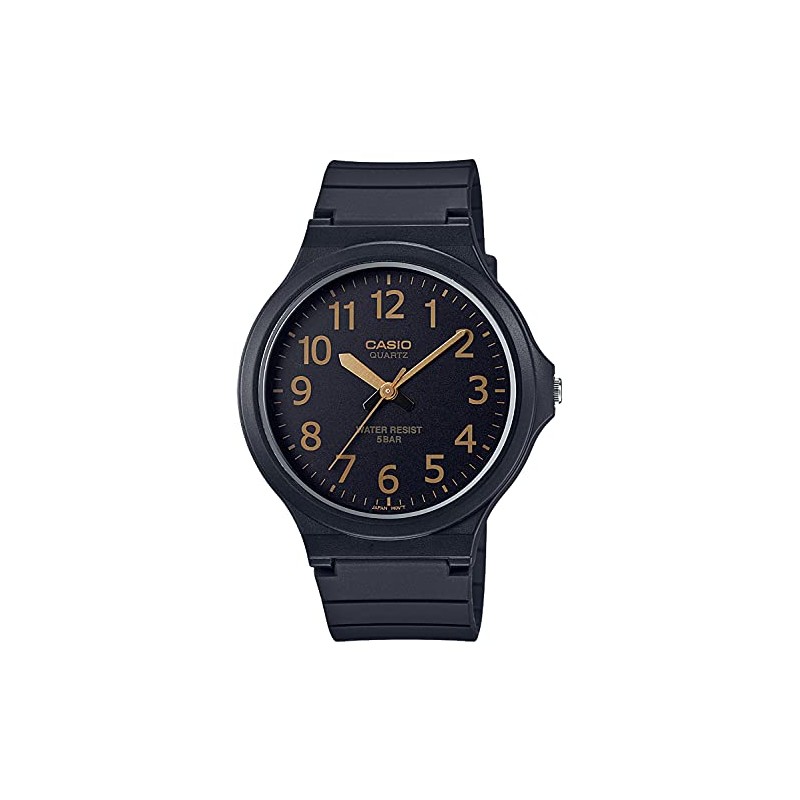 Casio MW-240 Watch, Casio Collection, black/gold, 1 piece, Newest model