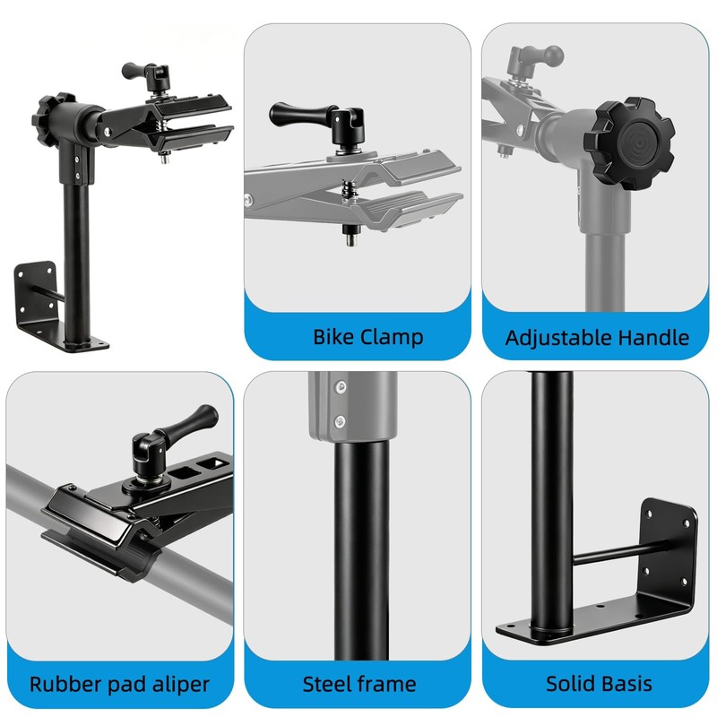 Urban Deco Bike Repair Stand Max 44lbs,Bench Mount Bike Stand,Black