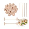 Unfinished Wood Wheels DIY Polished Round Wheel Wooden Pieces for