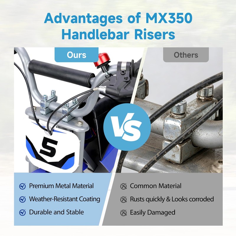 MX650 Handlebar Risers for Razor MX350 MX400 ZR350 MX650 MX500