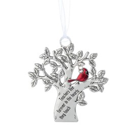 Ganz ER73977 Teachers Live Forever in the Hearts They Touch Cardenal Bird Tree 2.5 x 2.75 pulgadas, aleación de zinc, adorno decorativo de Navidad, conexión de cuidado, decoración navideña