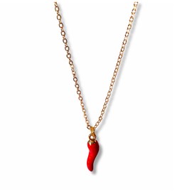 Perela - Halskette - Chili Anhänger - Damen Schmuck - Edelstahl Halskette - Chili Charm - Geschenk Frau - Für Jeden Tag - Minimalistische Kette - Chili Schmuck