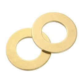 uxcell M18 Flat Washer, 3 Pcs Brass Ring Flat Washers 34mm OD 2mm Thick Metal Sealing Gasket Ring for Screws Bolts Nuts