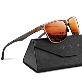 ANYLUV Polarized Upgraded Carbon Fiber Temple Sunglasses for Men Lightweight Square Men’s Sunglasses Fishing with UV Protection