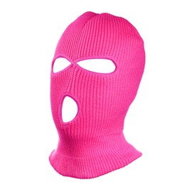 "N/A" 3 Hole Warm Soft Motorcycle Winter Full Face Cover Knit Ski Mask for Outdoor Sports (Rosered)