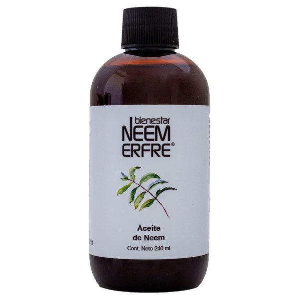 bienestar NEEM ERFRE Aceite de NEEM Orgánico 100% puro sin diluir - Azadiractina - Natural Vegano Biodegradable (Individual 30 ml)