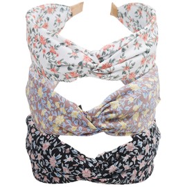 Wide Flower Women's Headbands Top Knot Hair Bands Elastic Head Wrap Cute Outdoor Hair Accessories for Women and Girls (SML)