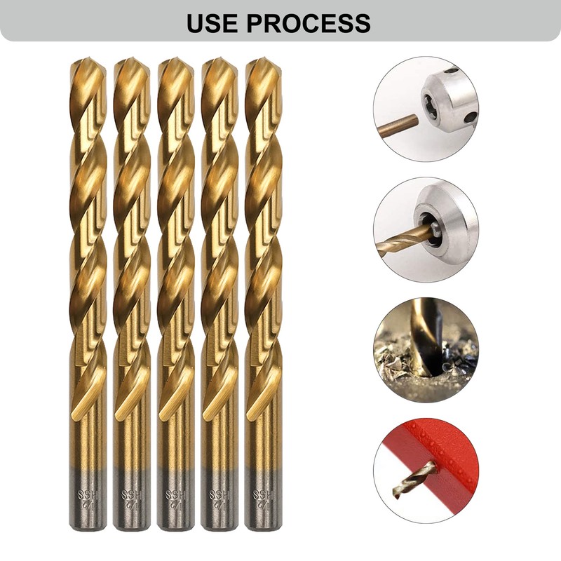 GMTOOLS 29PCS Drill Bit Set, M2 HSS, 135°Tip, Twist Jobber