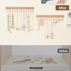 ZEDODIER 2 Pack Necklace Organizer Wall Mount, Wooden Jewelry Hanger