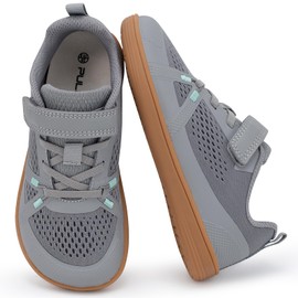 Pulltop Toddler/Big Kids Barefoot Shoes with Wide Toe Box | Zero Drop Sole | for Boys/Girls Grey Gum Size C8
