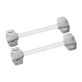 MYPET North States Safety Paws Mischief Minder Strap Locks | Works on Garbage cans, cabinets, and More (2-Pack, Gray)