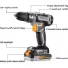 DeKo Cordless Drill 20V Electric Power Drill Set Tool Drills