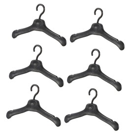 Gadpiparty Doll Wardrobe Accessory 60pcs Plastic Mini Dress Hangers Doll Coat Holders Miniature Coat Hanger for Doll Clothes Black