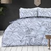 Sleepdown Tropical Palm Tree Floral Mono White Black Reversible Soft