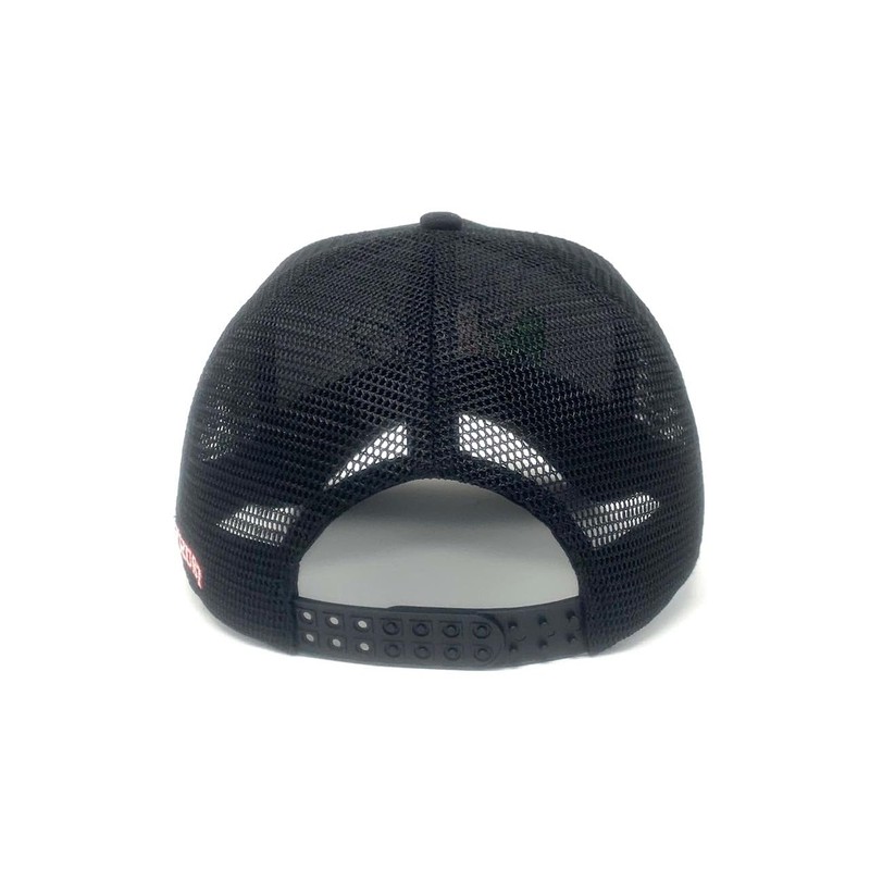 JP's Iconic USA Eagle Embroidered Trucker Hat; Adjustable Snapback; Black