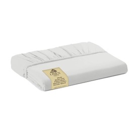 Linen Home Washed Cotton Percale Fitted Sheet Queen Size, White, 1 Deep Pocket Fitted Sheet, Crisp and Cool Strong Bed Linen, 60"X80"+14"