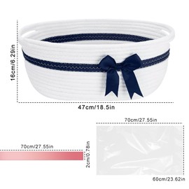Abnaok Braided Storage Basket, Storage Basket, Children's Room, Small, Storage Basket, Braided Cotton, Cotton Rope Basket for Babies, Cosmetics, Stationery