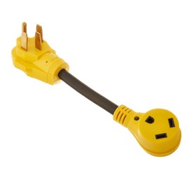 Leisure Cords 50 Amp Male to 30 Amp Female Dogbone Adapter RV Electrical Converter Cord Cable with LED Indicator Light (50A Male - 30A Female)