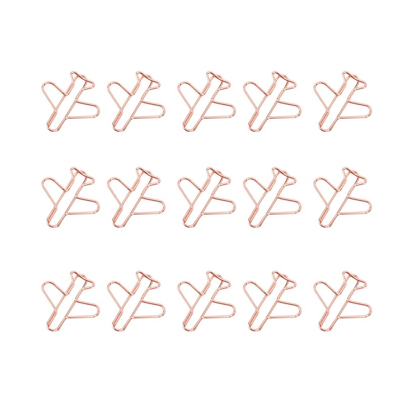 100Pcs Airplane Shaped Paper Clips Metal Lightweight Multipurpose Cute Shaped