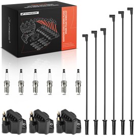 A-Premium 3 Ignition Coils with 6 Wires and 6 Iridium Spark Plugs Compatible with Chevy Malibu, Impala, Lumina, Monte Carlo, Venture & Buick Century, Rendezvous & Oldsmobile Alero & Pontiac Grand Am