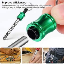 Hex Screwdriver Holder, 6 pcs Hex Screwdriver Bit Holder Set – 1/4 Inch Hex Shank for Organized Tool Storage for Hex Screws, with 1 Carabiner