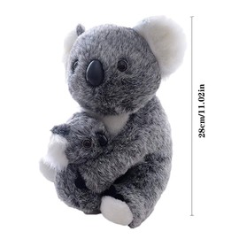 Aideal Koala Bear Soft Toy Stuffed Animals Mother with Baby Plush Toy for Children Adults (Grey)