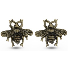 Metal Bee Knob – Premium Decorative Knobs for Cabinets and Drawers – Novelty Furniture Knobs and Pulls for DIY Hardware Crafts – Vanity, Bathroom, or Dresser Hardware for Home Decor - Set of 2