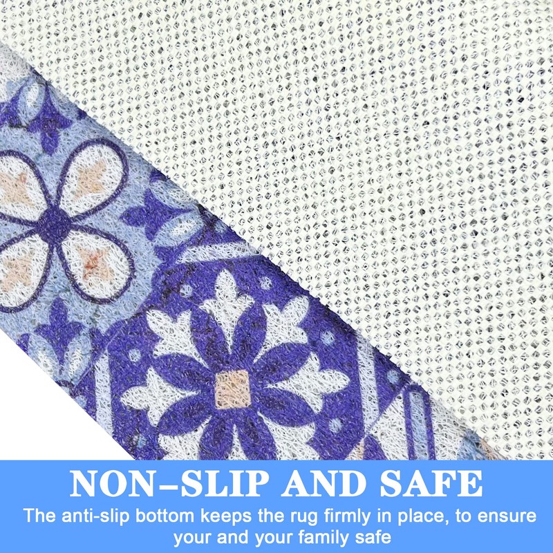 Non-Slip Shower Mats Square, Soft Comfort Textured PVC Loofah Bathroom
