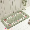UKELER Non-Skid Floral Rose Bathroom Contour Rugs, Set of 2