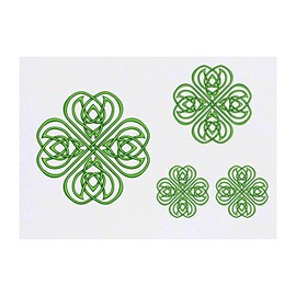 4 x 'Celtic Shamrock' Temporary Tattoos - Water Resistant, Skin-Safe, Non-Toxic Transfers, Mixed Sizes (TO00014808)