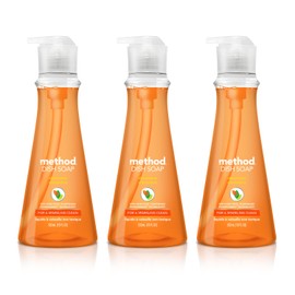 Method Gel Dish Soap, Clementine, Biodegradable Formula, Tough on Grease, 18 Fl Oz (Pack of 3)