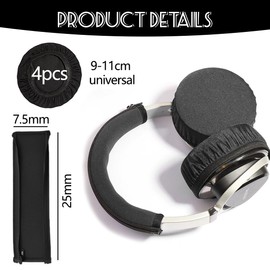 4 x headphone ear pads + 1 x headphone replacement strap, ear pad covers, replacement headband cover protection, stretchy washable headphone covers, compatible with Sony headphones