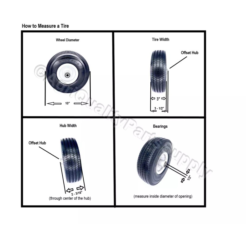 SD Set of Two(2) 4.10/3.50-4 Flat Free Sawtooth Utility Tire