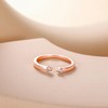 Mameloly Wedding Bands for Women Rose Gold Open Stackable CZ