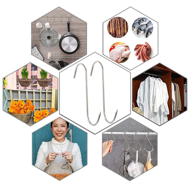 ACONDE S-Hook, S-Shaped Meat Hook, for Hanging Meat Hooks from