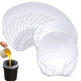 12 Pcs 1 Gallon Paint Strainer Bags Nylon Filter Bags Paint Strainer with Elastic Top Opening White Regular Fine Mesh Filters Bag For Straining And Filtering & Home Brewing, Paint Gardening