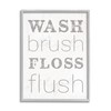 Stupell Industries Wash Brush Floss Flush Grey and White Distressed