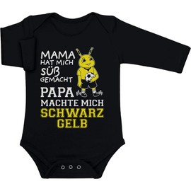 Baby Bodysuit Boy Mama hat mich süß gemacht Papa machte mich schwarz Yellow Romper, black