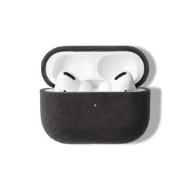 ALTRAALMA Alcantara Suede Case for AirPods Pro 3, Handmade Full-Wrap Case,Synthetic Suede Cover, Handmade Full Wrap, Full Protection and Shock Resistance (Black)