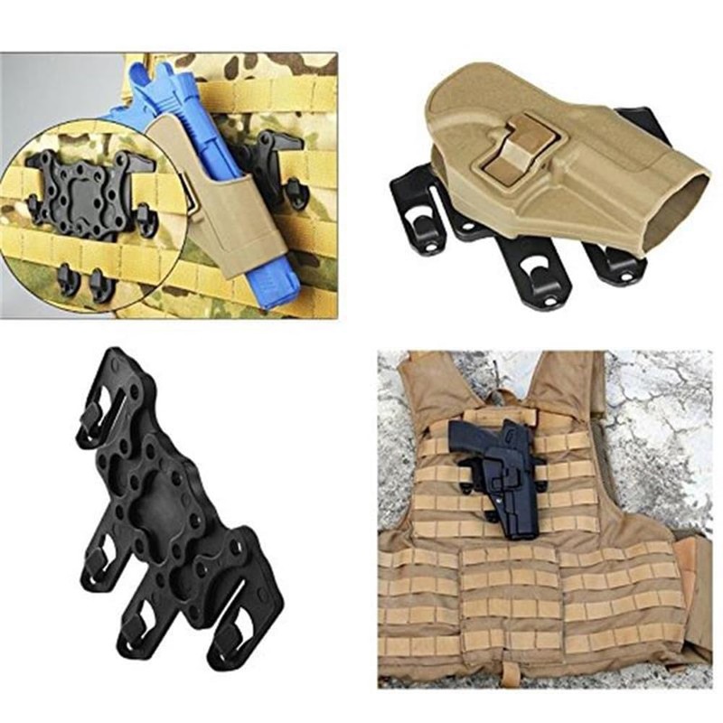 Polymer Molle Holster Adapter, Holster Hanger Platform Attachments Gear (Black)